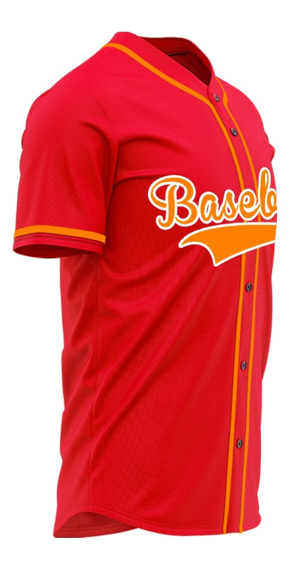 Custom Red And Orange Baseball Jersey