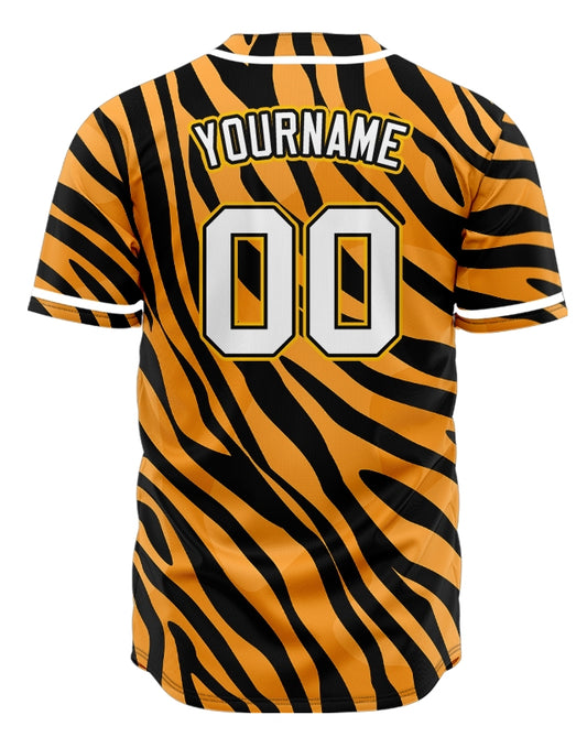 Custom Tiger White Edge Baseball Jersey