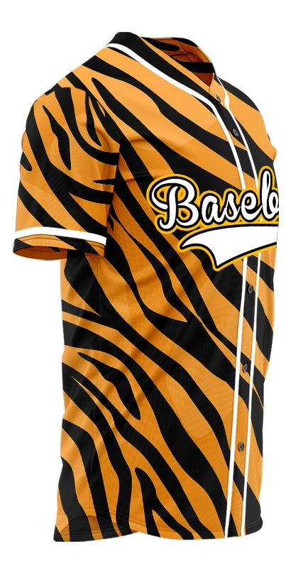 Custom Tiger White Edge Baseball Jersey