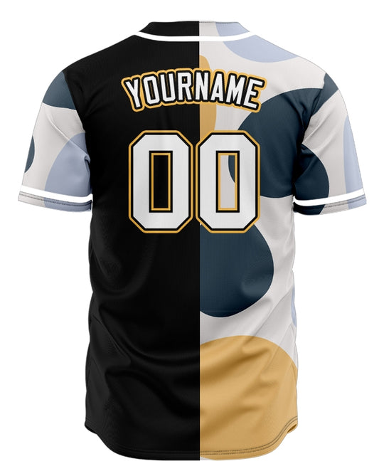 Custom White And Black Dark Grey Baseball Jersey