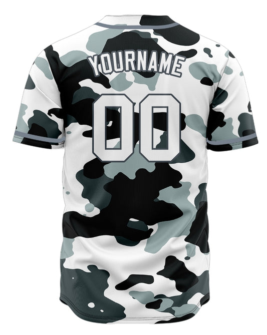 Custom White And Light Gray Baseball Jersey