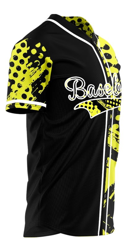 Custom Yellow Pitch Texture Baseball Jersey
