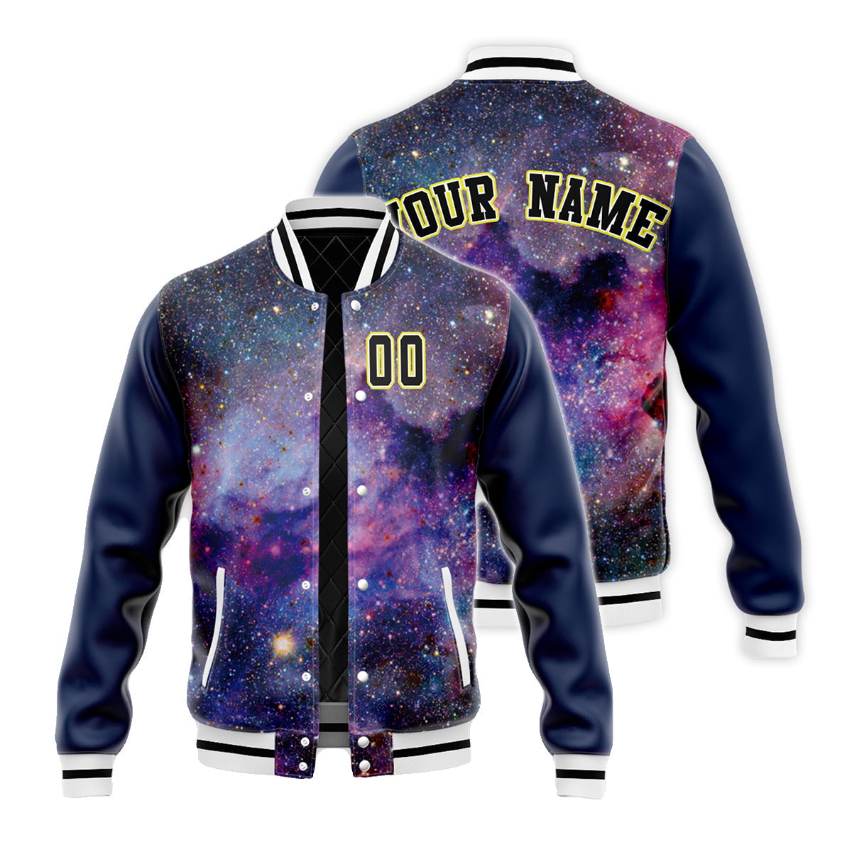 Custom Galaxy Print Baseball Jacket