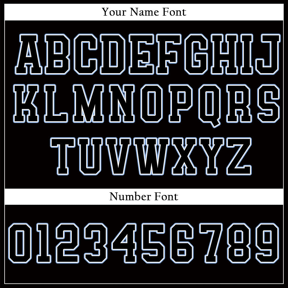 Black and Light Blue Striped Custom Baseball Jersey