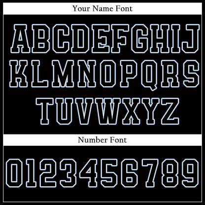 Black and Light Blue Striped Custom Baseball Jersey