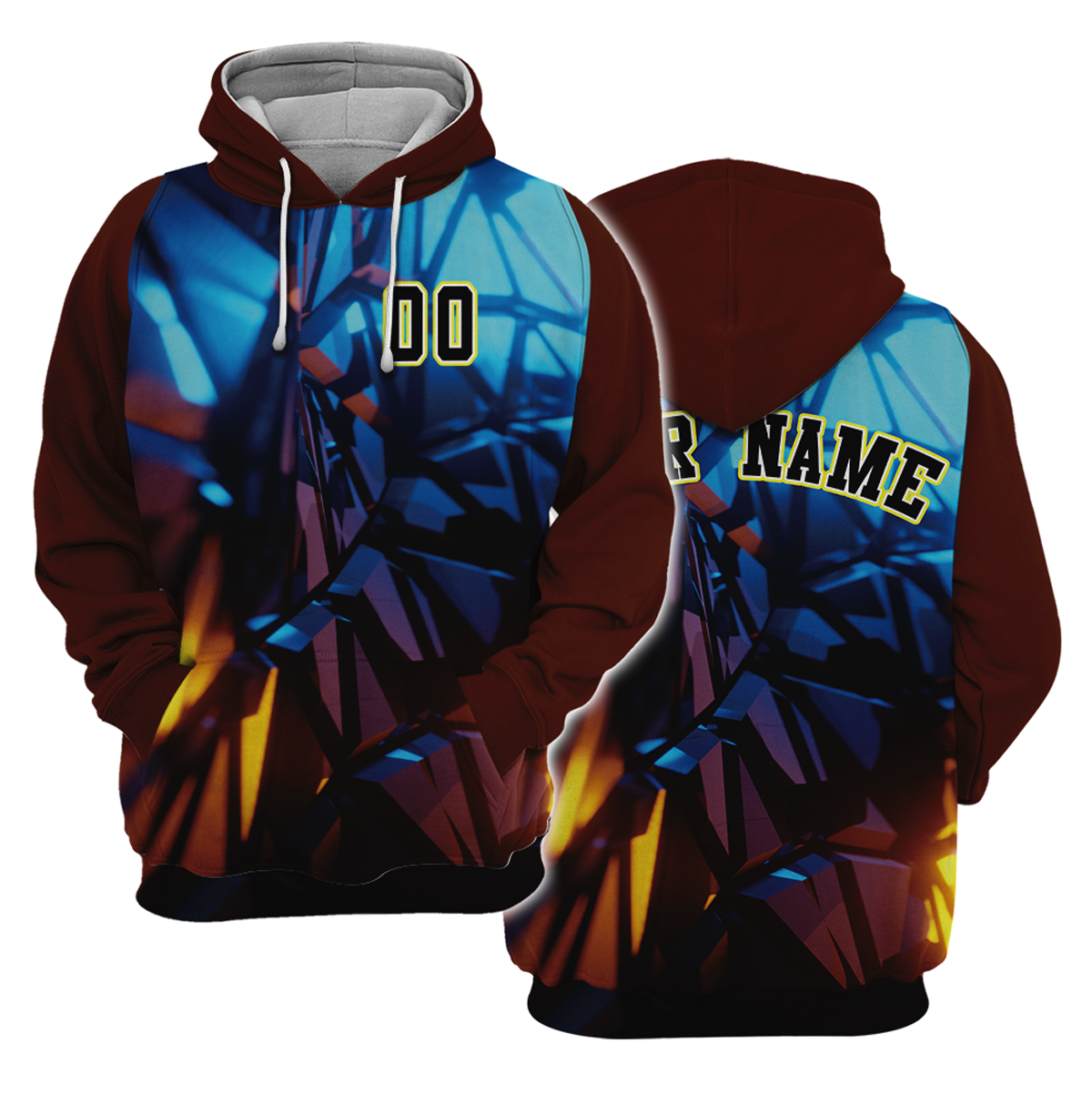 Abstract Prism Custom Baseball Hoodie
