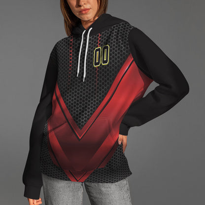Red V Chevron Custom Baseball Hoodie