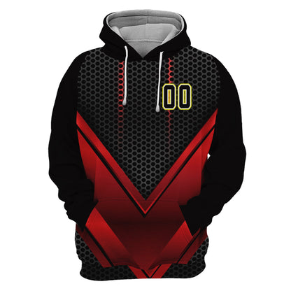 Red V Chevron Custom Baseball Hoodie