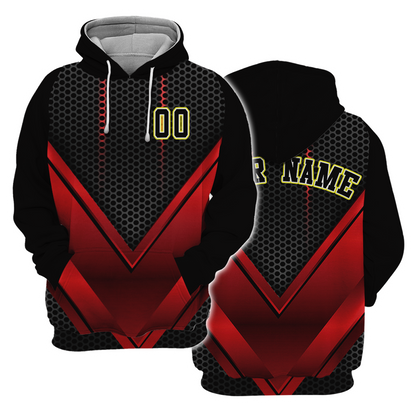 Red V Chevron Custom Baseball Hoodie