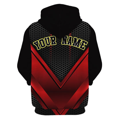Red V Chevron Custom Baseball Hoodie