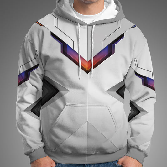 Tech-Inspired White Custom Baseball Hoodie