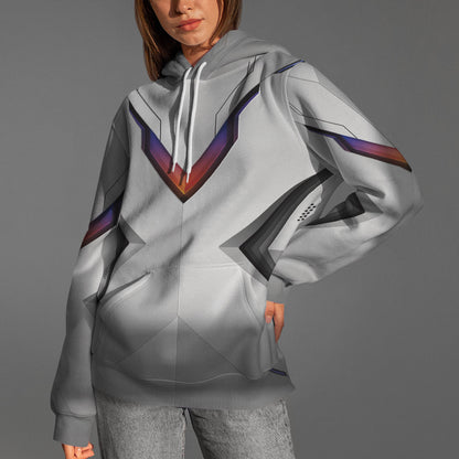 Tech-Inspired White Custom Baseball Hoodie