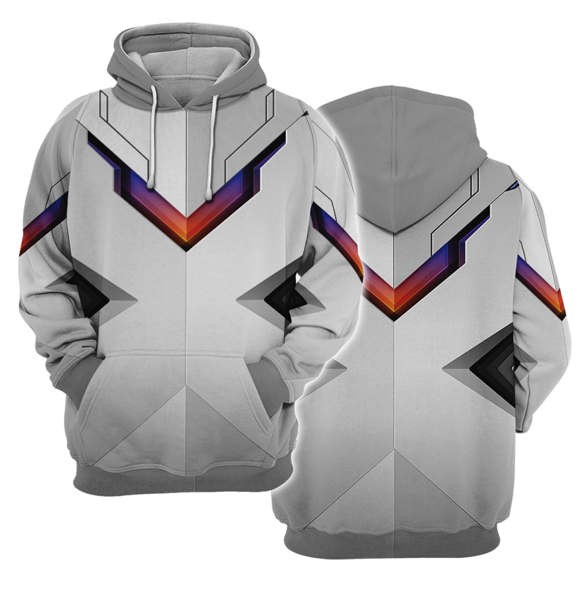 Tech-Inspired White Custom Baseball Hoodie