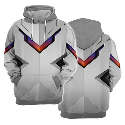 Tech-Inspired White Custom Baseball Hoodie