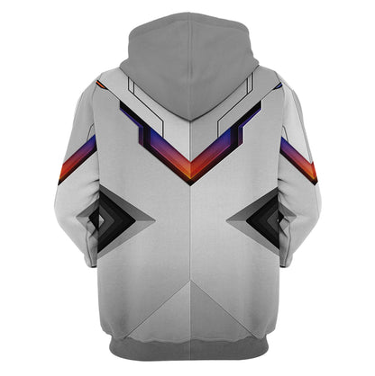 Tech-Inspired White Custom Baseball Hoodie