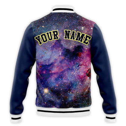 Custom Galaxy Print Baseball Jacket