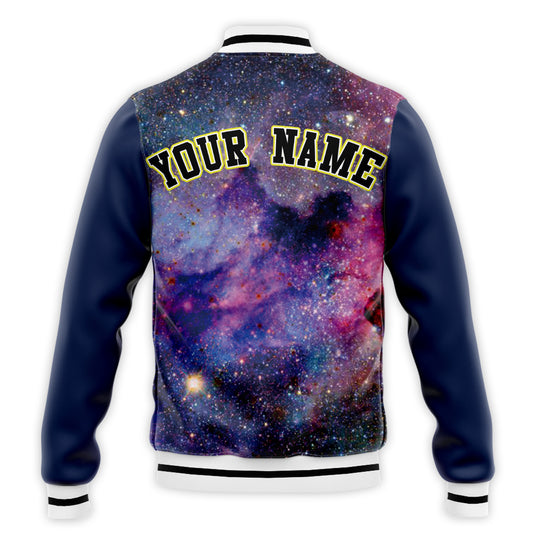 Custom Galaxy Print Baseball Jacket