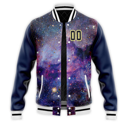 Custom Galaxy Print Baseball Jacket