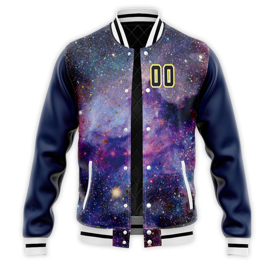 Custom Galaxy Print Baseball Jacket