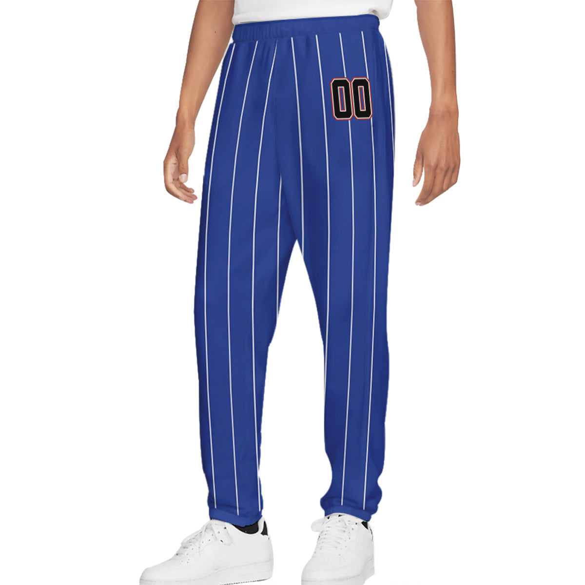 Custom Pinstripe Baseball Pants - Blue & White