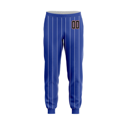 Custom Pinstripe Baseball Pants - Blue & White
