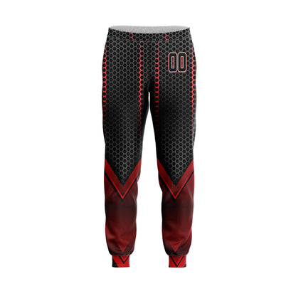 Custom Red & Black V-Tech Graphic Baseball Pants
