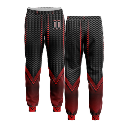Custom Red & Black V-Tech Graphic Baseball Pants