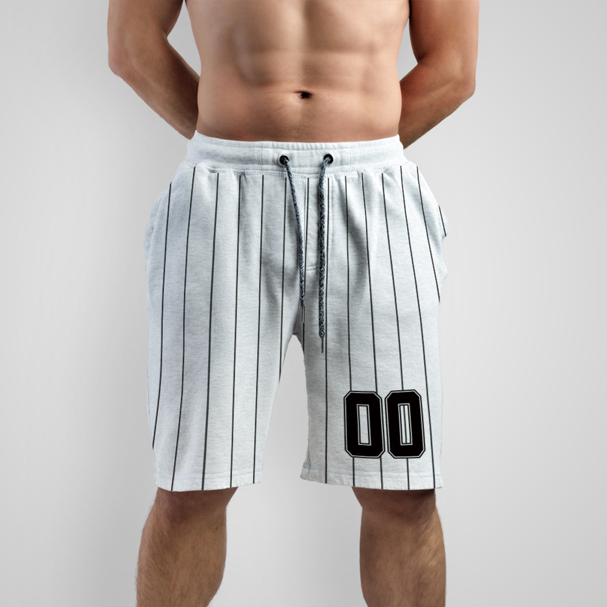 Custom White Pinstripe Baseball Shorts