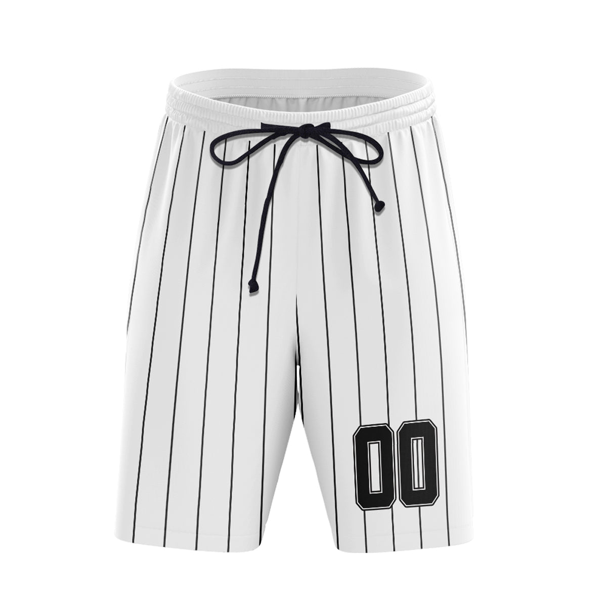 Custom White Pinstripe Baseball Shorts