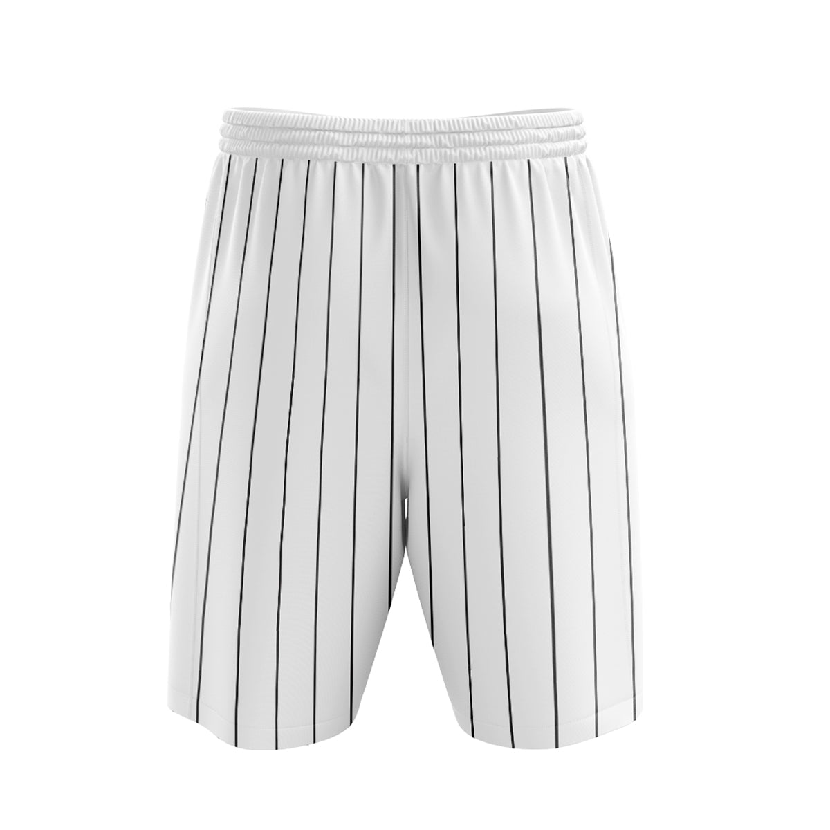 Custom White Pinstripe Baseball Shorts