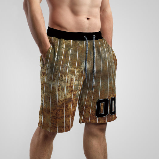 Custom Rust Texture Pinstripe Baseball Shorts