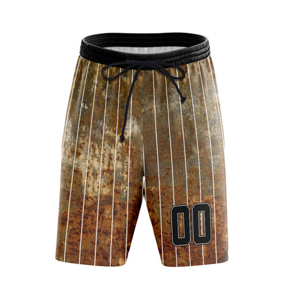 Custom Rust Texture Pinstripe Baseball Shorts