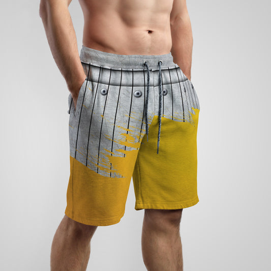 Custom Yellow & Gray Baseball Shorts