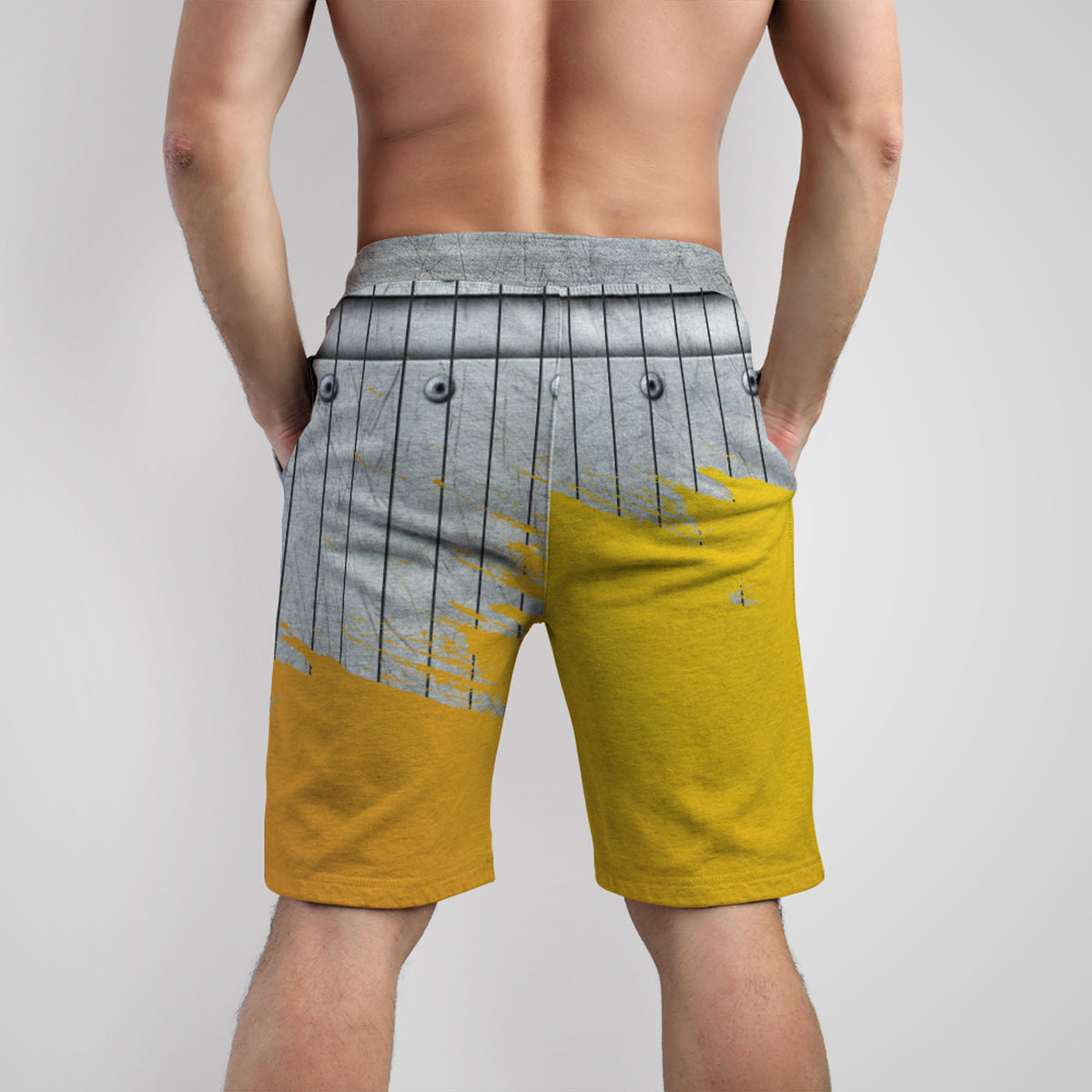 Custom Yellow & Gray Baseball Shorts
