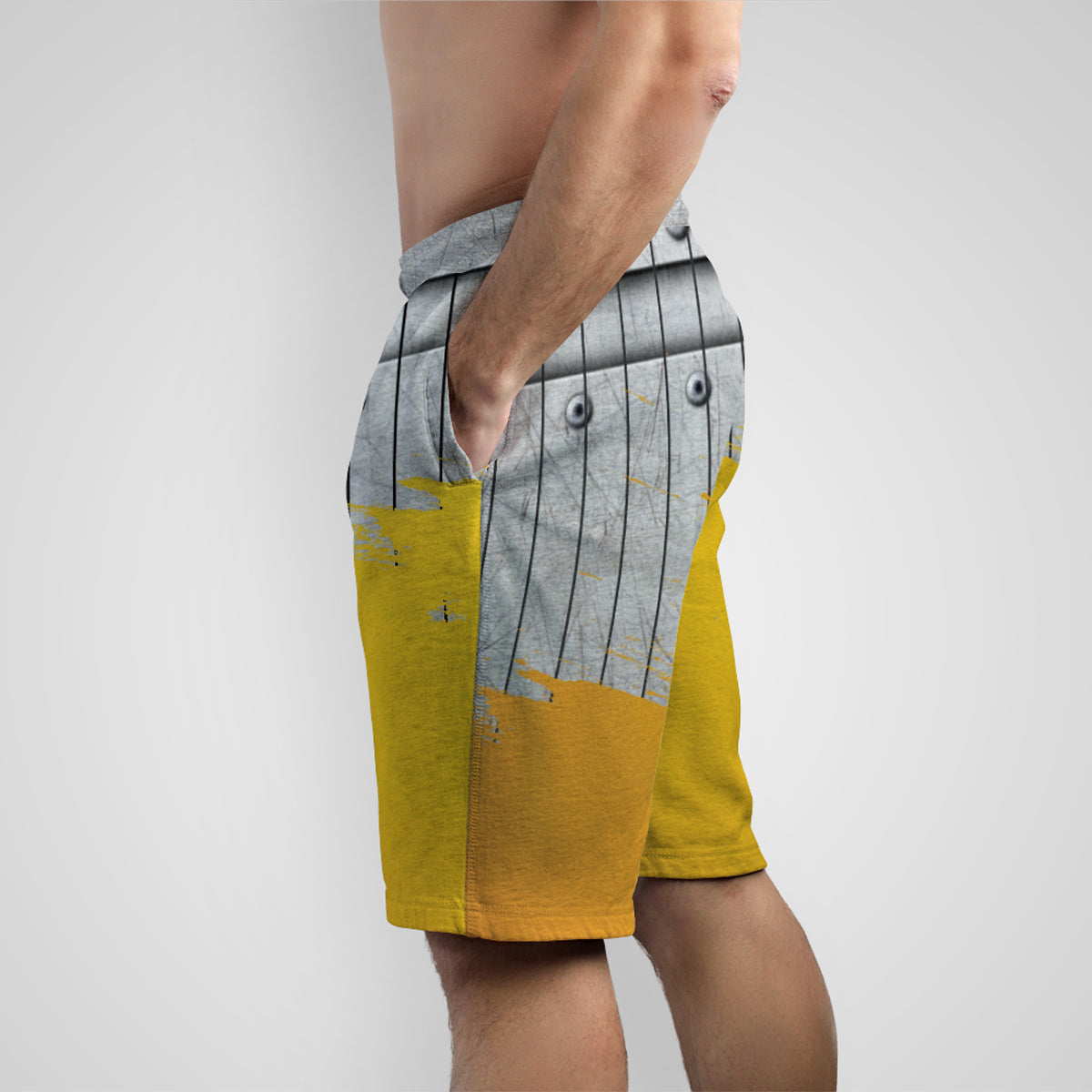 Custom Yellow & Gray Baseball Shorts