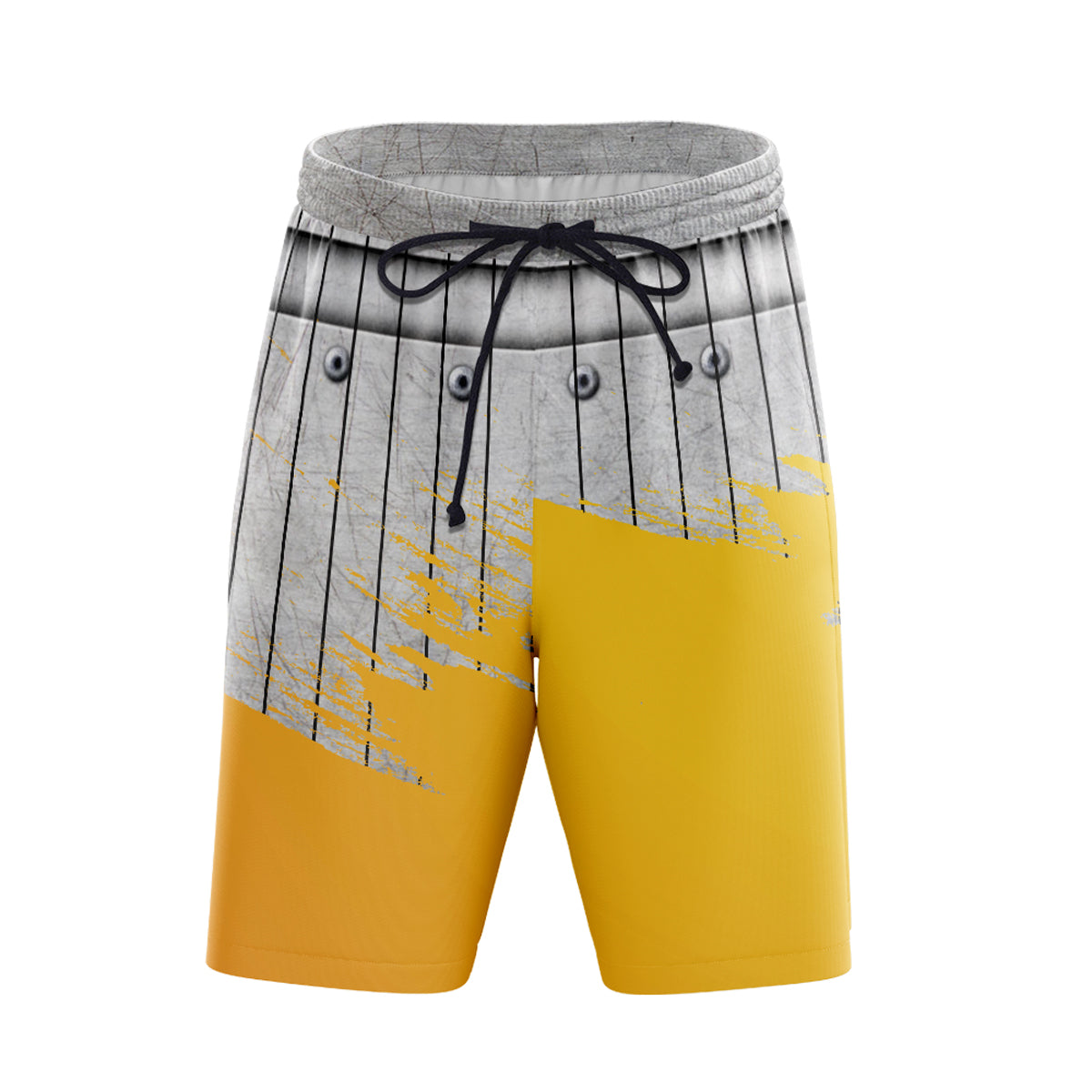 Custom Yellow & Gray Baseball Shorts