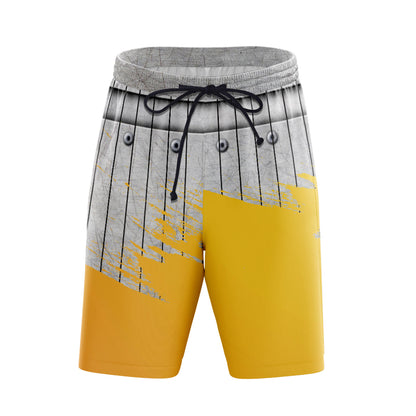 Custom Yellow & Gray Baseball Shorts