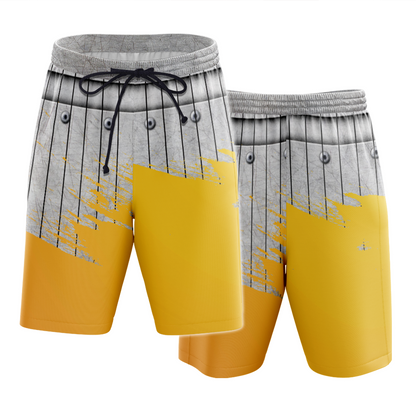 Custom Yellow & Gray Baseball Shorts