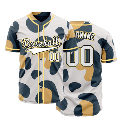 Custom Beige Dark Grey Baseball Jersey