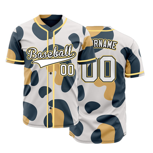 Custom Beige Dark Grey Baseball Jersey