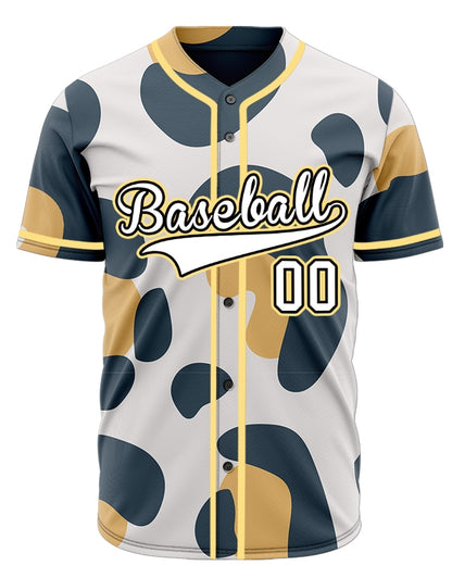 Custom Beige Dark Grey Baseball Jersey