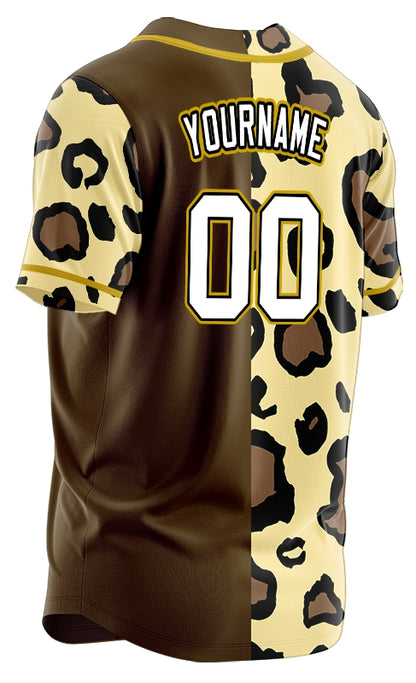 Custom Beige Deer Brown Baseball Jersey