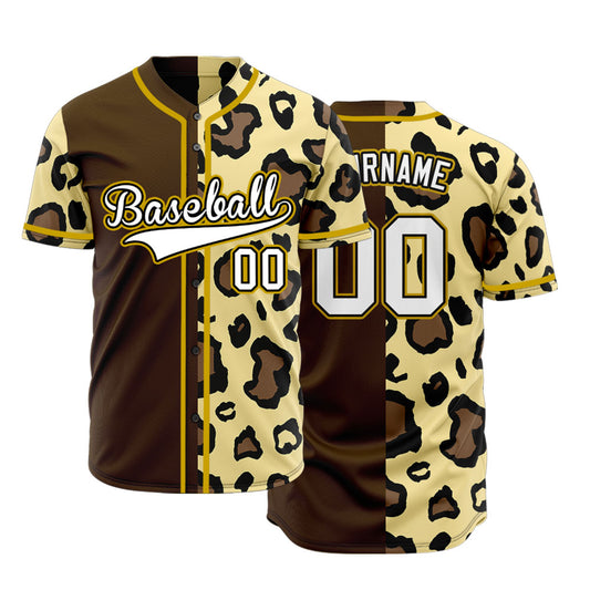 Custom Beige Deer Brown Baseball Jersey