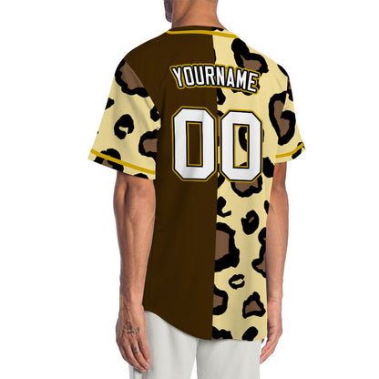 Custom Beige Deer Brown Baseball Jersey