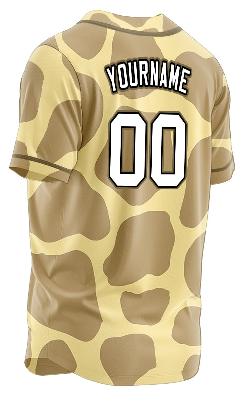 Custom Beige Light Brown Baseball Jersey
