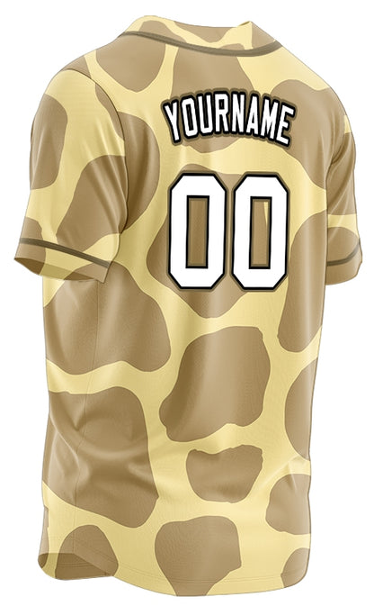 Custom Beige Light Brown Baseball Jersey