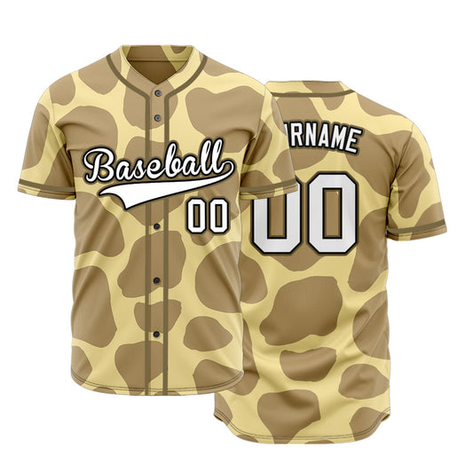 Custom Beige Light Brown Baseball Jersey