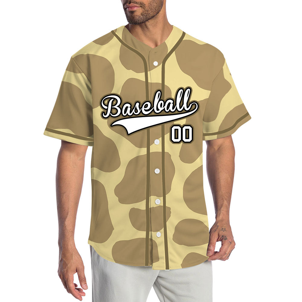 Custom Beige Light Brown Baseball Jersey