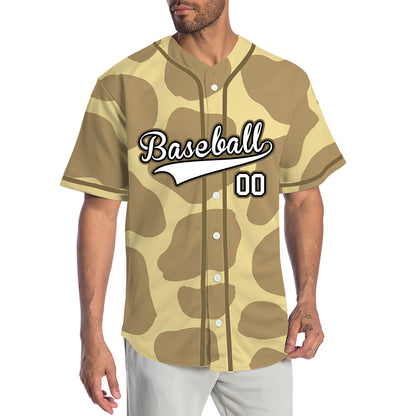 Custom Beige Light Brown Baseball Jersey