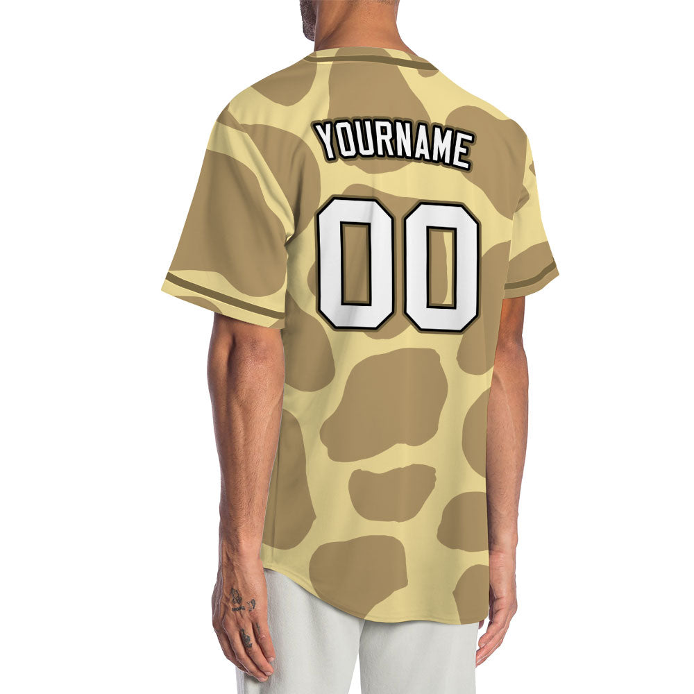 Custom Beige Light Brown Baseball Jersey